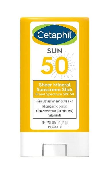 Cetaphil Sheer Mineral Sunscreen Stick for Face & Body 0.5oz
