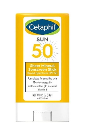 Cetaphil Sheer Mineral Sunscreen Stick for Face & Body 0.5oz