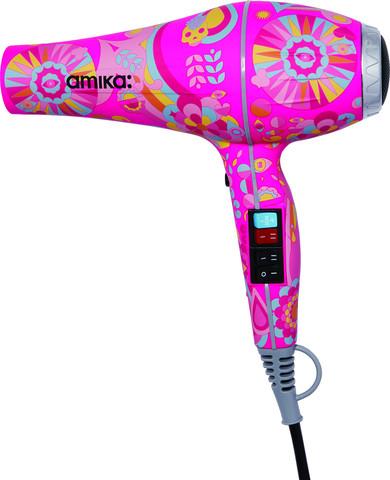 AMIKA POWER CLOUD 2300W DRYER pink signature print dryer