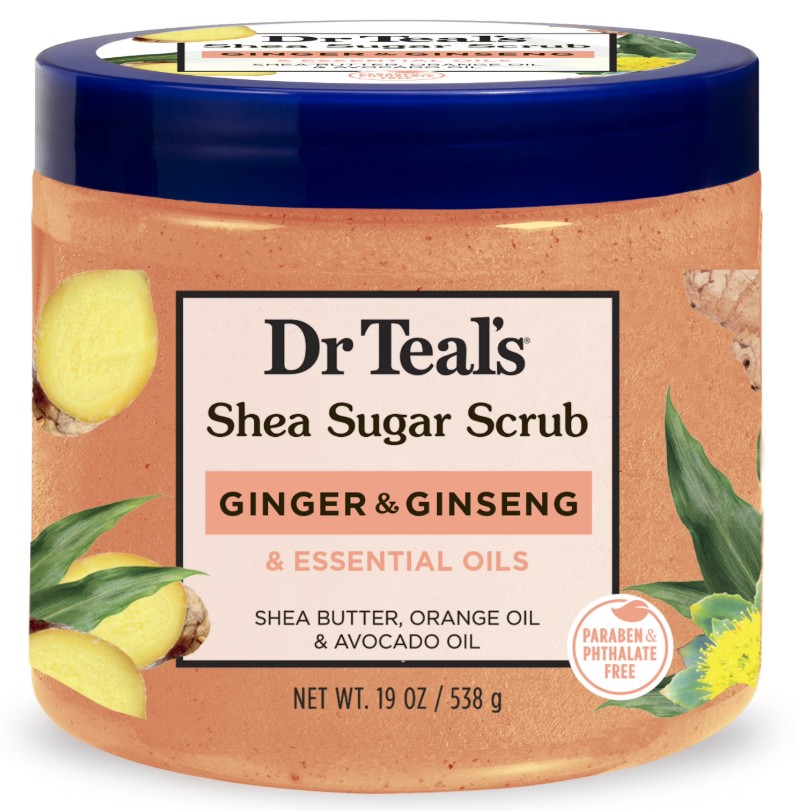 Dr Teal's Shea Sugar Body Scrub with Ginger, Ginseng & Essential Oil, 19 oz.