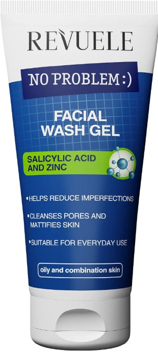 Facial cleansing gel with salicylic acid and zinc