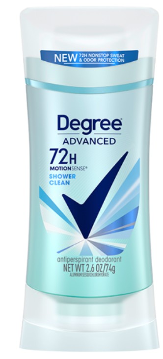 Degree Deodorant 2.6 Ounce Womens Motion Sense Shower Clean 74g