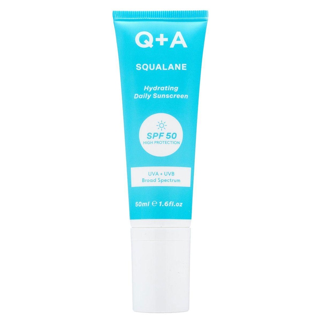 Q+A . hydrating sun =screen daily