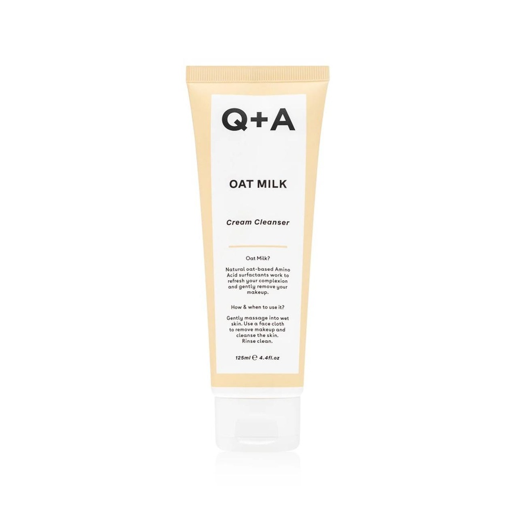 Q+A . Oat milk cream cleanser .