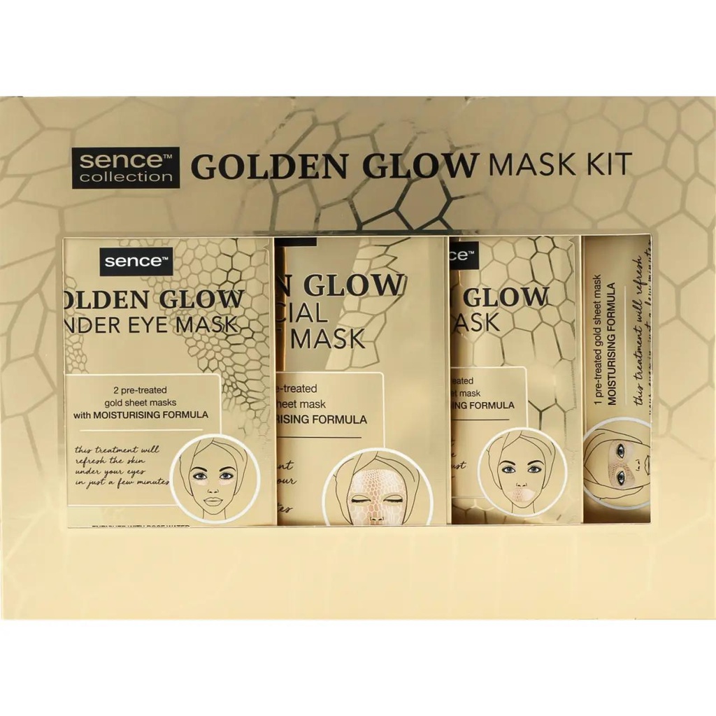 طقم ماسك سينس بالدهب4 قطع