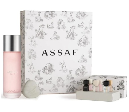 assaf arrogate pink collection ( perfum 100ml + 6 minis +hand cream )