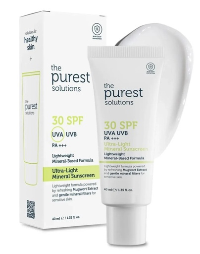 The Purest Solutions Ultra-Light Mineral Sunscreen 30spf