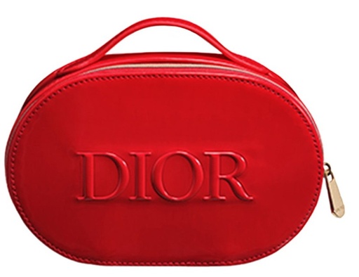 Christian Dior Red Patent Leather Travel Cosmetic Toiletry Bag